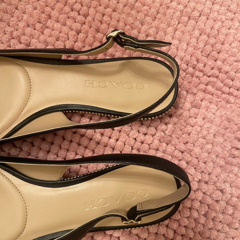 COACH Women’s Claire Black Leather Skimmer - Picture 3 of 5